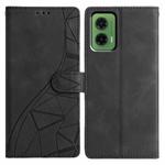For Motorola Moto G35 Triangles Embossed Leather Phone Case(Black)