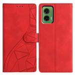 For Motorola Moto G35 Triangles Embossed Leather Phone Case(Red)