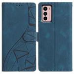For Motorola Moto G42 Triangles Embossed Leather Phone Case(Blue)