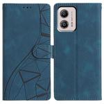 For Motorola Moto G53 5G Triangles Embossed Leather Phone Case(Blue)