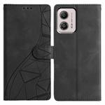 For Motorola Moto G53 5G Triangles Embossed Leather Phone Case(Black)