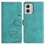 For Motorola Moto G53 5G Triangles Embossed Leather Phone Case(Green)