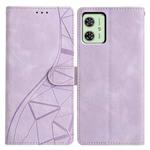 For Motorola Moto G54 Triangles Embossed Leather Phone Case(Purple)