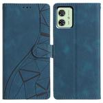 For Motorola Moto G54 Triangles Embossed Leather Phone Case(Blue)