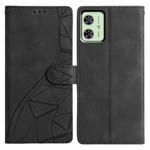 For Motorola Moto G54 Triangles Embossed Leather Phone Case(Black)