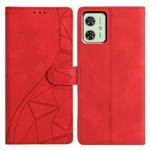For Motorola Moto G54 Triangles Embossed Leather Phone Case(Red)
