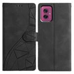 For Motorola Moto G55 Triangles Embossed Leather Phone Case(Black)