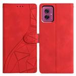 For Motorola Moto G55 Triangles Embossed Leather Phone Case(Red)