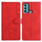 For Motorola Moto G60 Triangles Embossed Leather Phone Case(Red)