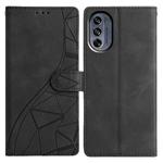For Motorola Moto G62 5G Triangles Embossed Leather Phone Case(Black)