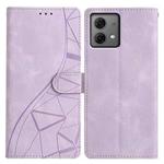 For Motorola Moto G84 Triangles Embossed Leather Phone Case(Purple)