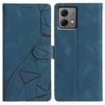 For Motorola Moto G84 Triangles Embossed Leather Phone Case(Blue)