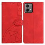 For Motorola Moto G84 Triangles Embossed Leather Phone Case(Red)