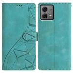 For Motorola Moto G84 Triangles Embossed Leather Phone Case(Green)