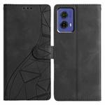 For Motorola Moto G85 Triangles Embossed Leather Phone Case(Black)