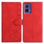 For Motorola Moto G85 Triangles Embossed Leather Phone Case(Red)