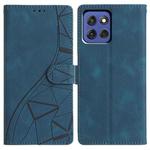 For Motorola Moto G Stylus 5G 2025 Triangles Embossed Leather Phone Case(Blue)