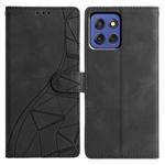 For Motorola Moto G Stylus 5G 2025 Triangles Embossed Leather Phone Case(Black)