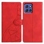For Motorola Moto G Stylus 5G 2025 Triangles Embossed Leather Phone Case(Red)