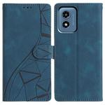 For Motorola Moto G Play 2024 Triangles Embossed Leather Phone Case(Blue)