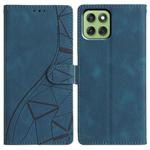 For Motorola Edge 60 Triangles Embossed Leather Phone Case(Blue)