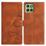 For Motorola Edge 60 Triangles Embossed Leather Phone Case(Brown)
