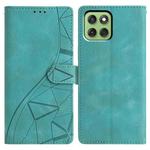 For Motorola Edge 60 Triangles Embossed Leather Phone Case(Green)