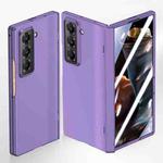 For Samsung Galaxy Z Fold Special Integrated Spring Axis Skin Feel Phone Case(Purple)