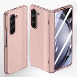 For Samsung Galaxy Z Fold5 5G Integrated Spring Axis Skin Feel Phone Case(Rose Gold)