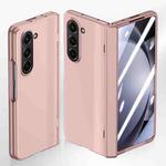 For Samsung Galaxy Z Fold6 5G Integrated Spring Axis Skin Feel Phone Case(Rose Gold)