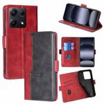 For Redmi Note 14S 4G Contrast Color Side Buckle Leather Phone Case(Red + Black)