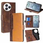 For Xiaomi Civi 5 Pro 5G Contrast Color Side Buckle Leather Phone Case(Dark Brown + Gold)