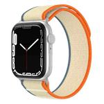 For Apple Watch 46mm / 49mm / 45mm / 44mm xDfind Dual-Section Loop Nylon Watch Band(Orange Beige)