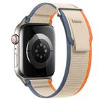 For Apple Watch 42mm / 41mm / 40mm / 38mm xDfind Dual-Section Loop Nylon Watch Band(Orange Beige)