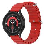 22mm xDfind Ocean Style Silicone Solid Color Watch Band(Red)