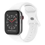 For Apple Watch 42mm / 41mm / 40mm / 38mm xDfind Butterfly Buckle Silicone Watch Band(White)