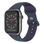 For Apple Watch 42mm / 41mm / 40mm / 38mm xDfind Butterfly Buckle Silicone Watch Band(Dark Blue)