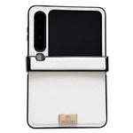 For Huawei Pura X Three-stage Morandi Solid Color Leather Texture Nameplate Phone Case(White)