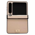 For Huawei Pura X Three-stage Morandi Solid Color Leather Texture Nameplate Phone Case(Gold)