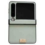 For Huawei Pura X Three-stage Morandi Solid Color Leather Texture Nameplate Phone Case(Light Green)