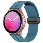 20mm xDfind  Flat Head Groove Folding Black Buckle Silicone Watch Band(Blue)