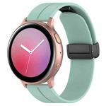 20mm xDfind  Flat Head Groove Folding Black Buckle Silicone Watch Band(Teal)