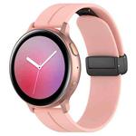 22mm xDfind  Flat Head Groove Folding Black Buckle Silicone Watch Band(Light Pink)