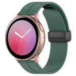 22mm xDfind  Flat Head Groove Folding Black Buckle Silicone Watch Band(Dark Green)