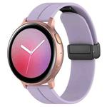 22mm xDfind  Flat Head Groove Folding Black Buckle Silicone Watch Band(Purple)