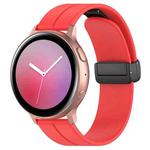22mm xDfind  Flat Head Groove Folding Black Buckle Silicone Watch Band(Red)