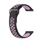 22mm xDfind Two-color Silicone Watch Band(Black Pink)