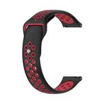 22mm xDfind Two-color Silicone Watch Band(Black Red)