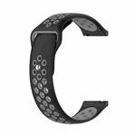 22mm xDfind Two-color Silicone Watch Band(Black Grey)