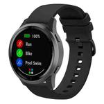 22mm xDfind Flat Pure Color Silicone Watch Band(Black)